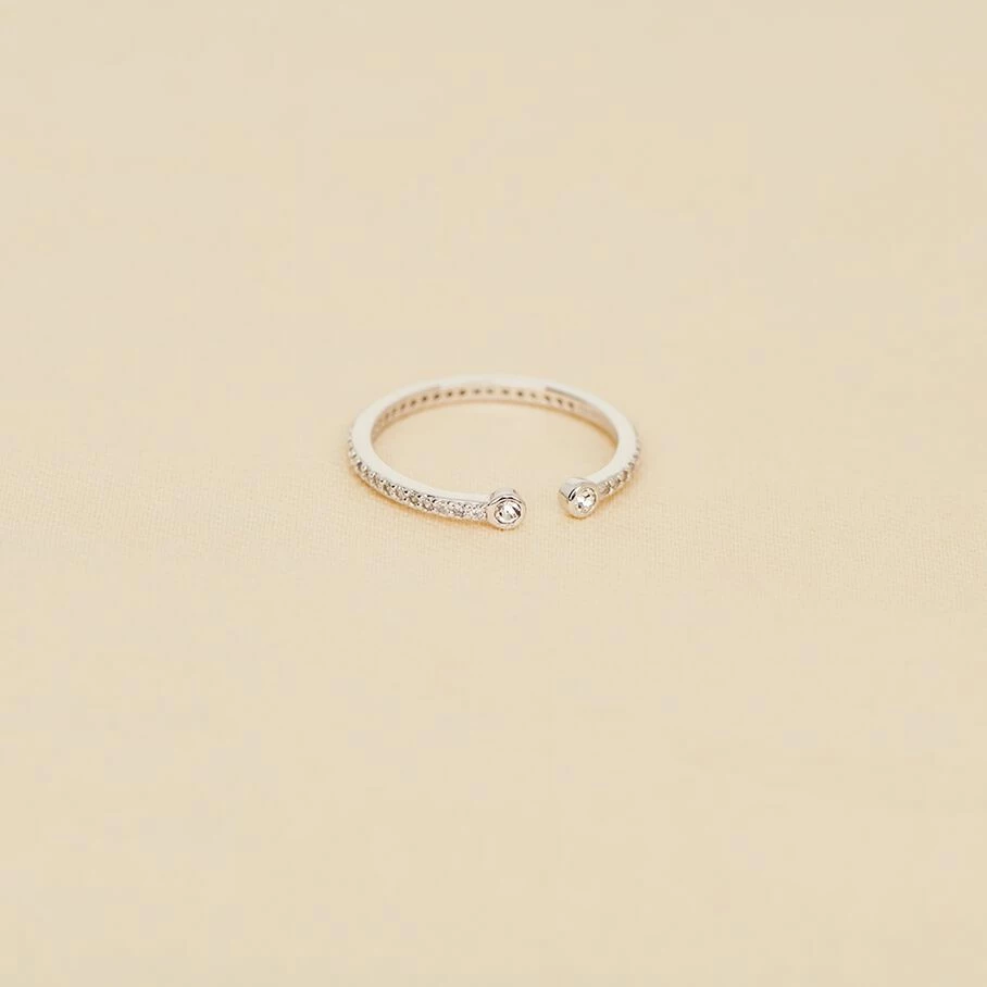 Bague Fine UNIQUE - Cristal / Argenté 1 Bague Fine UNIQUE - Cristal / Argenté