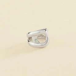 Bague Large CURVE - Argenté