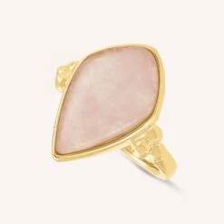Bague Fine MOON - Quartz Rose