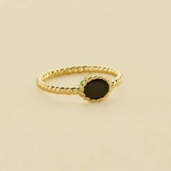 Bague Fine ATMA - Onyx/ Vert