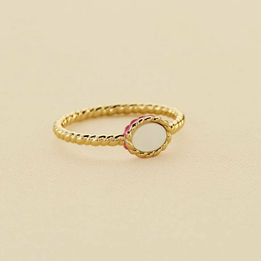 Bague Fine ATMA - Nacre /rose 1 Bague Fine ATMA - Nacre /rose