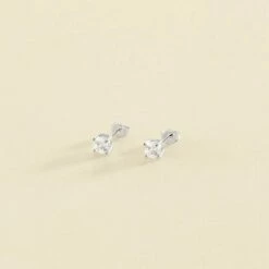 Boucles D'oreilles Puces SOL - Cristal / Argenté