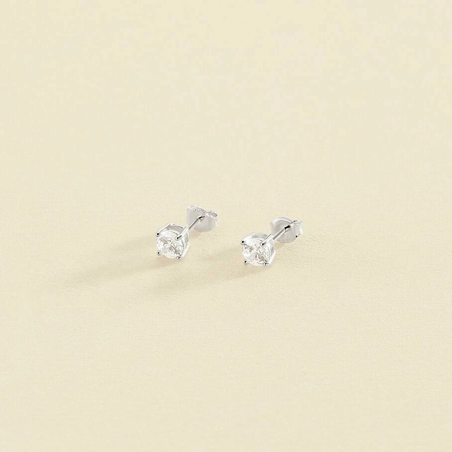 Boucles D'oreilles Puces SOL - Cristal / Argenté 1 Boucles D'oreilles Puces SOL - Cristal / Argenté