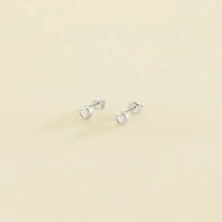 Boucles D'oreilles Puces BRILLANT - Cristal / Argenté