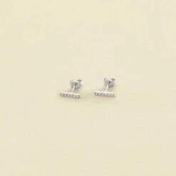 Boucles D'oreilles Puces BARSHINE - Cristal / Argenté