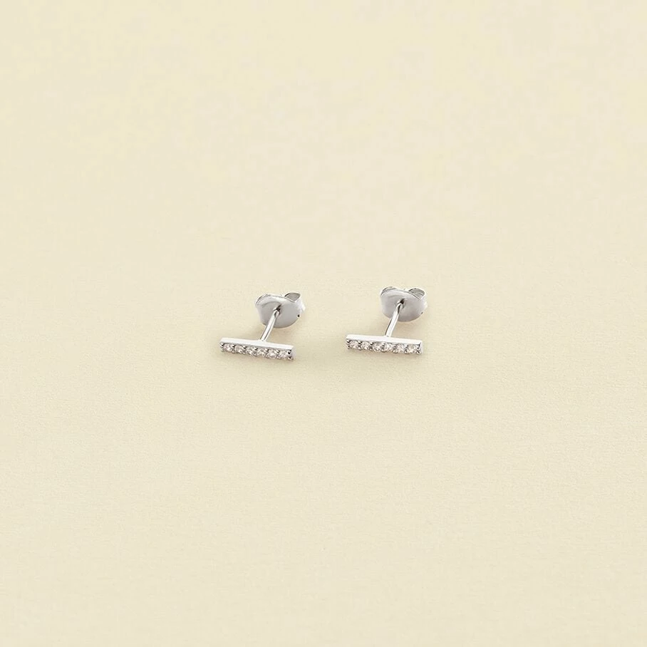 Boucles D'oreilles Puces BARSHINE - Cristal / Argenté 1 Boucles D'oreilles Puces BARSHINE - Cristal / Argenté