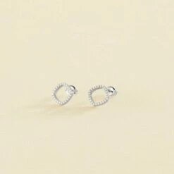 Boucles D'oreilles Puces SISSI - Cristal / Argenté