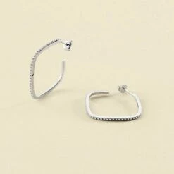 Créoles SISSI - Cristal / Argenté