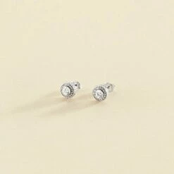 Boucles D'oreilles Puces IMPERIAL - Cristal / Argenté