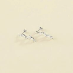 Boucles D'oreilles Pendantes PLEIADES - Cristal / Argenté