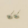 Boucles D'oreilles Pendantes LUCKY EYE - Turquoise / Argenté