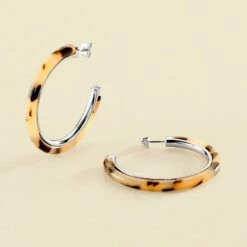 Créoles BOUCLE - Noir / Argenté