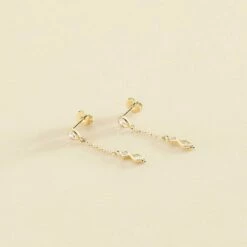 Boucles D'oreilles Pendantes ARISTA - Cristal / Doré