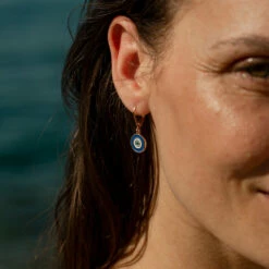 Boucles D'oreilles Pendantes CYCLADES - Bleu / Doré -AGATHA Soldes 02381228 109 TU M2