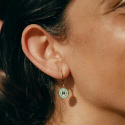 Boucles D'oreilles Pendantes CYCLADES - Turquoise / Doré -AGATHA Soldes 02381228 731 TU M2