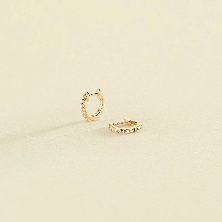 Créoles AUSTRAL - Cristal / Doré 1 Créoles AUSTRAL - Cristal / Doré