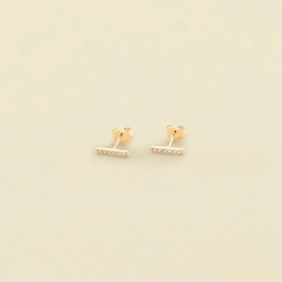 Boucles D'oreilles Puces BARSHINE - Cristal / Doré 1 Boucles D'oreilles Puces BARSHINE - Cristal / Doré