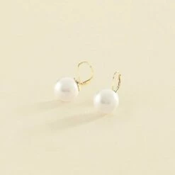 Boucles D'oreilles Pendantes PEARLY - Perle / Doré