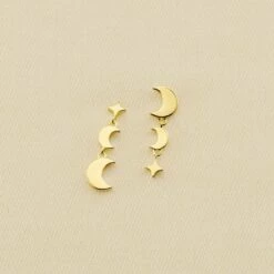 Boucles D'oreilles Pendantes LUNAISON - Doré