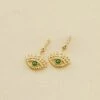 Boucles D'oreilles Pendantes LUCKY EYE - Vert / Doré