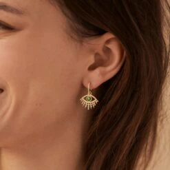 Créoles LUCKY EYE - Vert / Doré -AGATHA Soldes 02390792 658 TU M1