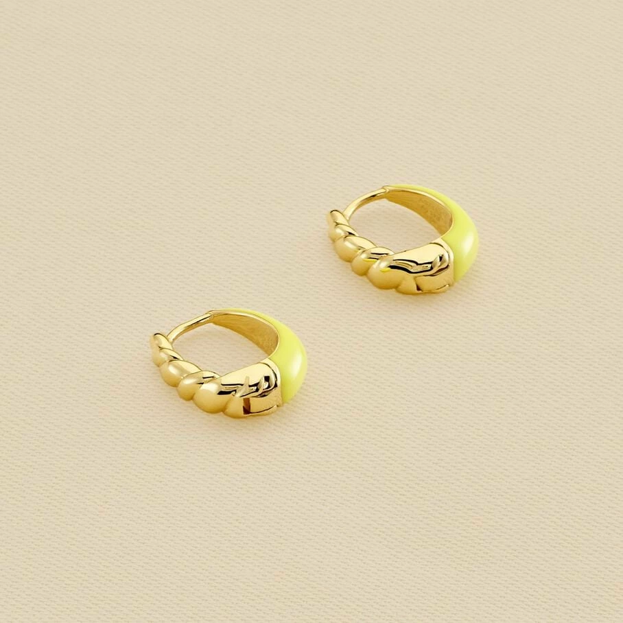 Créoles ATMA - Jaune / Doré 1 Créoles ATMA - Jaune / Doré