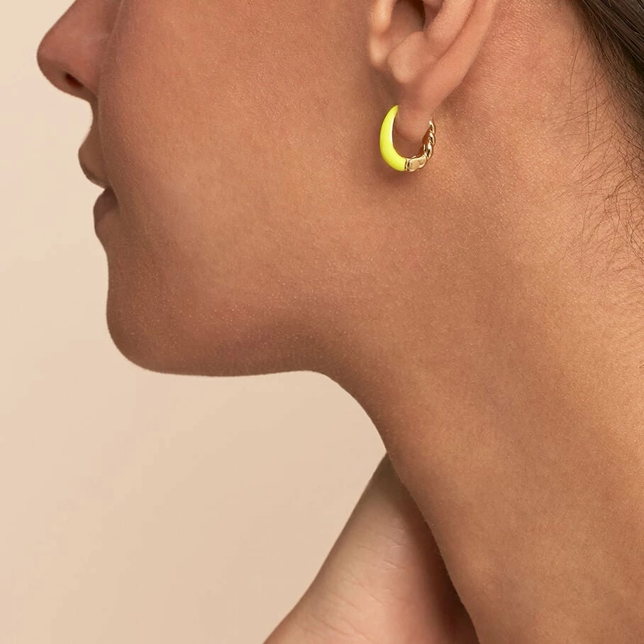 Créoles ATMA - Jaune / Doré 2 Créoles ATMA - Jaune / Doré – Image 2