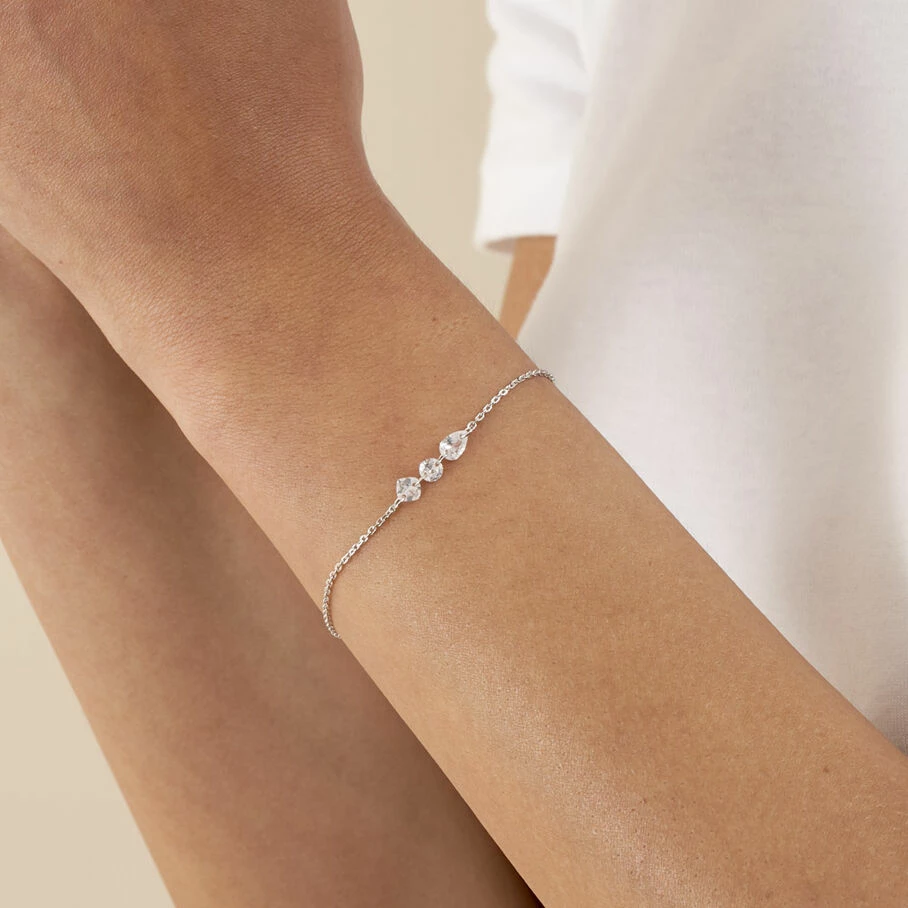 Bracelet Souple PETILLE - Cristal / Argenté 2 Bracelet Souple PETILLE - Cristal / Argenté – Image 2