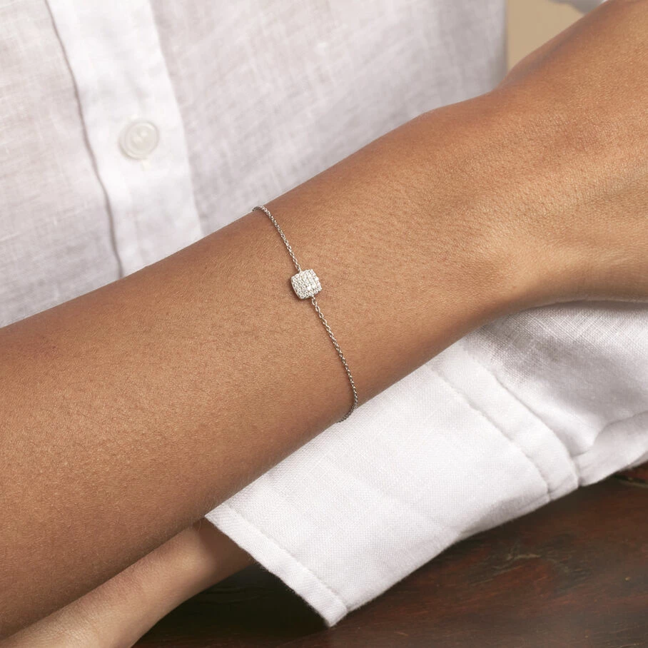 Bracelet Souple GLORIA - Cristal / Argenté 2 Bracelet Souple GLORIA - Cristal / Argenté – Image 2