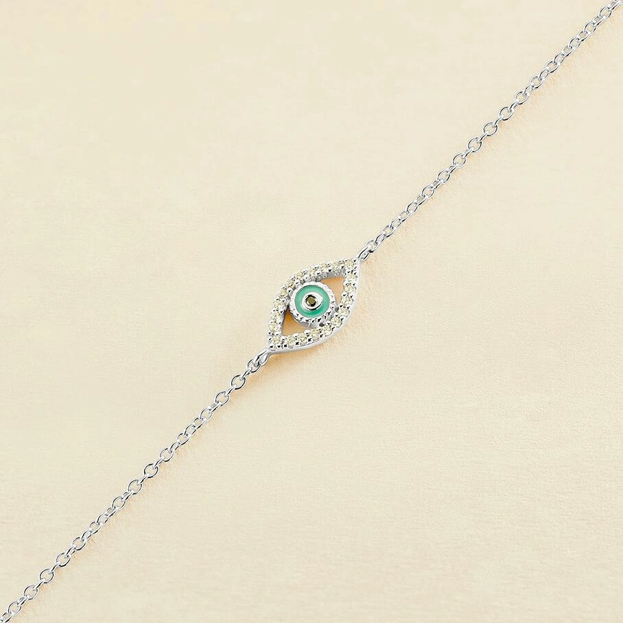 Bracelet Souple LUCKY EYE - Turquoise / Argenté 1 Bracelet Souple LUCKY EYE - Turquoise / Argenté
