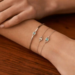 Bracelet Souple LUCKY EYE - Turquoise / Argenté 7 Bracelet Souple LUCKY EYE - Turquoise / Argenté -AGATHA Soldes 02420755 650 TU M2