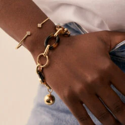 Bracelet Souple BOUCLE - Ecaille / Doré -AGATHA Soldes 02480102 173 TU M2