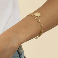 Bracelet Souple NEBET - Doré -AGATHA Soldes 02480262 157 TU M1