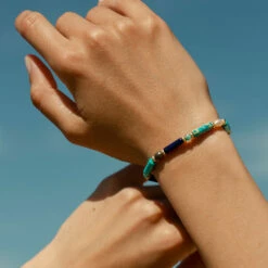 Bracelet Souple CYCLADES - Bleu / Doré -AGATHA Soldes 02480271 109 TU M2