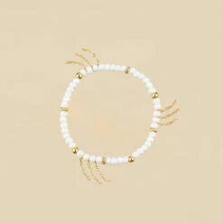 Bracelet Souple RODEO - Blanc / Doré