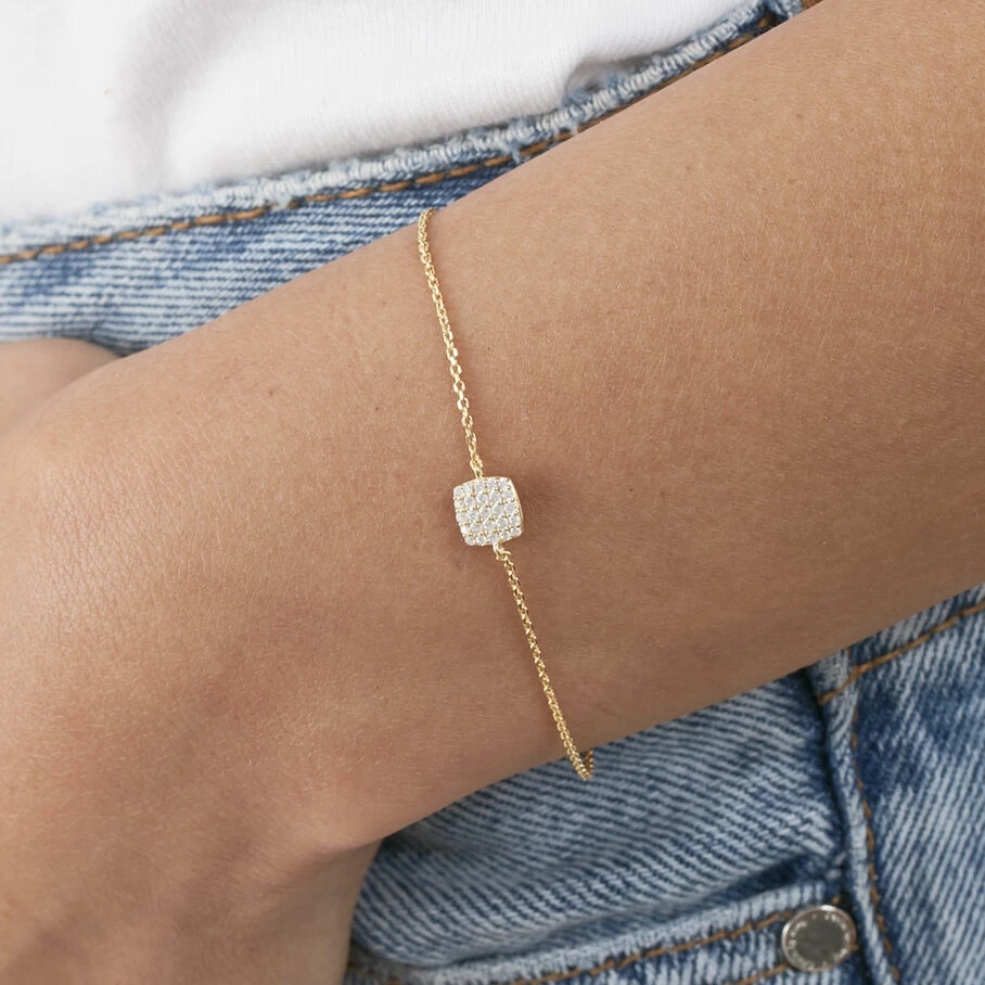 Bracelet Souple GLORIA - Cristal / Doré 2 Bracelet Souple GLORIA - Cristal / Doré – Image 2