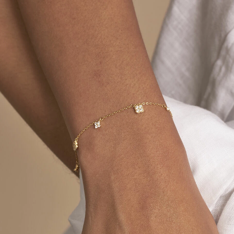 Bracelet Souple BELOVED - Cristal / Doré 2 Bracelet Souple BELOVED - Cristal / Doré – Image 2