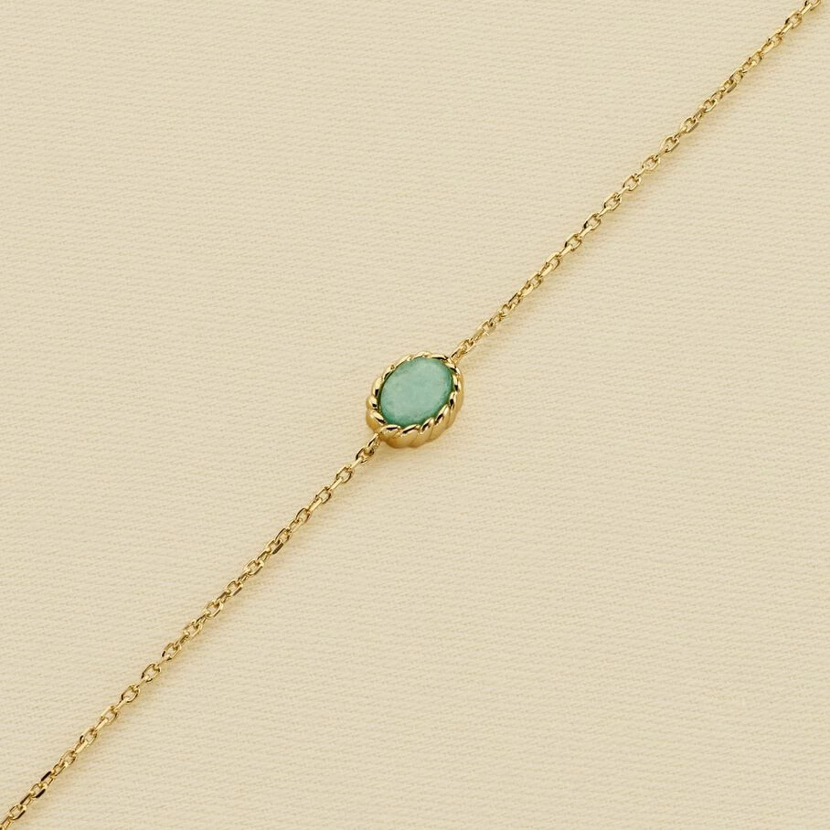 Bracelet Souple ATMA - Amazonite/ Jaune 1 Bracelet Souple ATMA - Amazonite/ Jaune