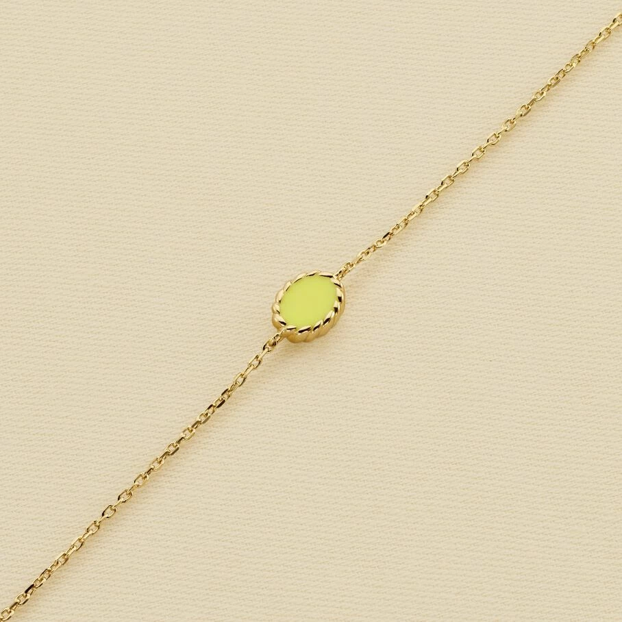 Bracelet Souple ATMA - Amazonite/ Jaune 2 Bracelet Souple ATMA - Amazonite/ Jaune – Image 2