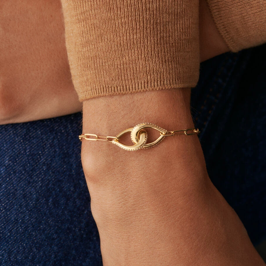 Bracelet Souple GEMINI - Cristal / Doré 2 Bracelet Souple GEMINI - Cristal / Doré – Image 2