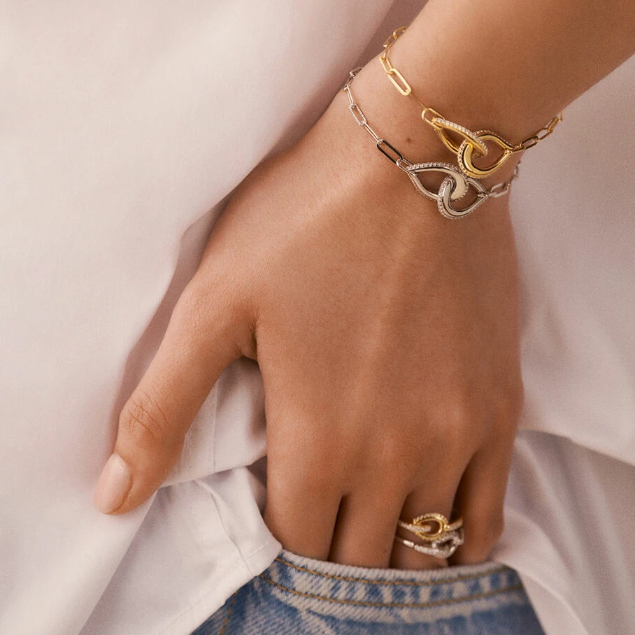 Bracelet Souple GEMINI - Cristal / Doré 3 Bracelet Souple GEMINI - Cristal / Doré – Image 3