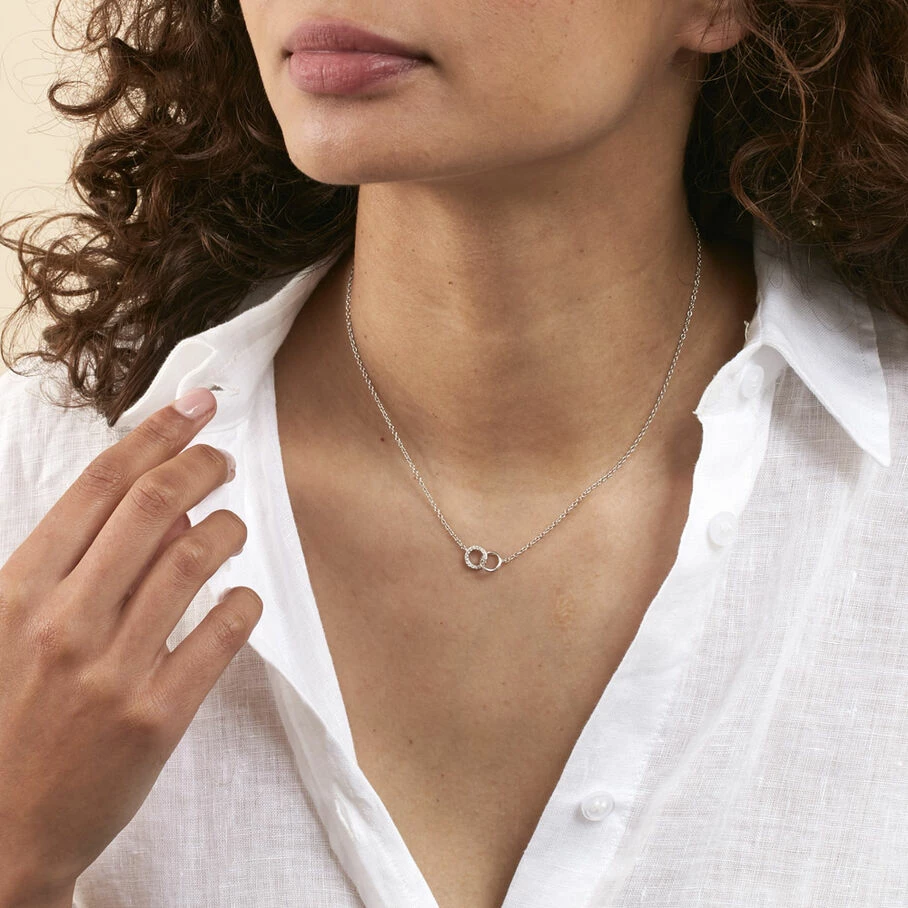 Collier Ras Du Cou RONDOU - Cristal / Argenté 2 Collier Ras Du Cou RONDOU - Cristal / Argenté – Image 2