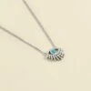 Collier Mi-long LUCKY EYE - Turquoise / Argenté