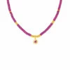 Collier Ras Du Cou BAIA - Fuchsia / Doré