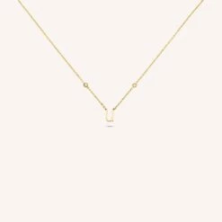 Collier Ras Du Cou LETTRE U - Cristal / Doré
