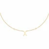 Collier Mi-long LETTRE X - Cristal / Doré