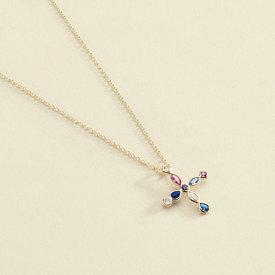 Collier Ras Du Cou LUCES - Multicolore / Doré 1 Collier Ras Du Cou LUCES - Multicolore / Doré