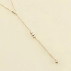 Collier Mi-long PIRAMIDE - Cristal / Doré