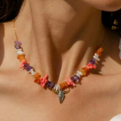 Collier Ras Du Cou RODEO - Multicolore / Doré -AGATHA Soldes 02680190 256 TU M1