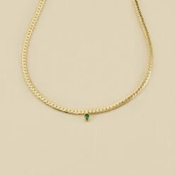 Collier Ras Du Cou NEITH - Vert / Doré